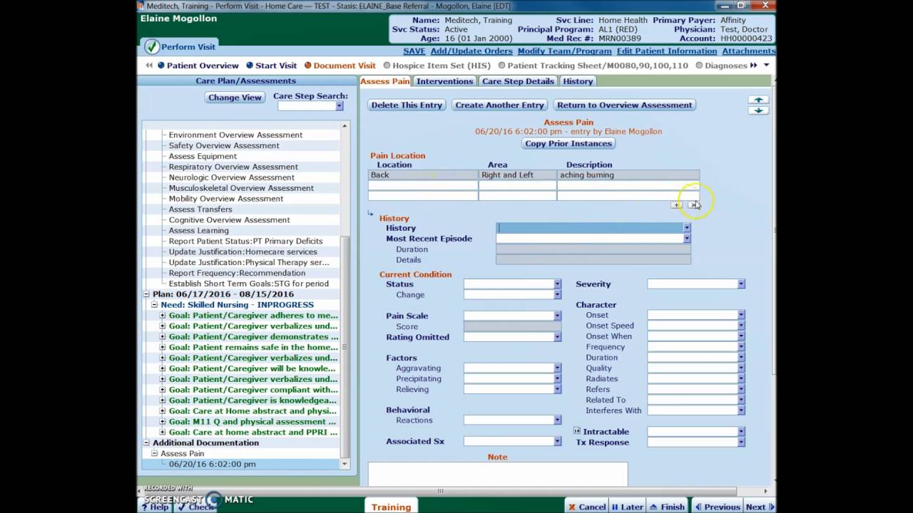 Perform Visit - Evaluation