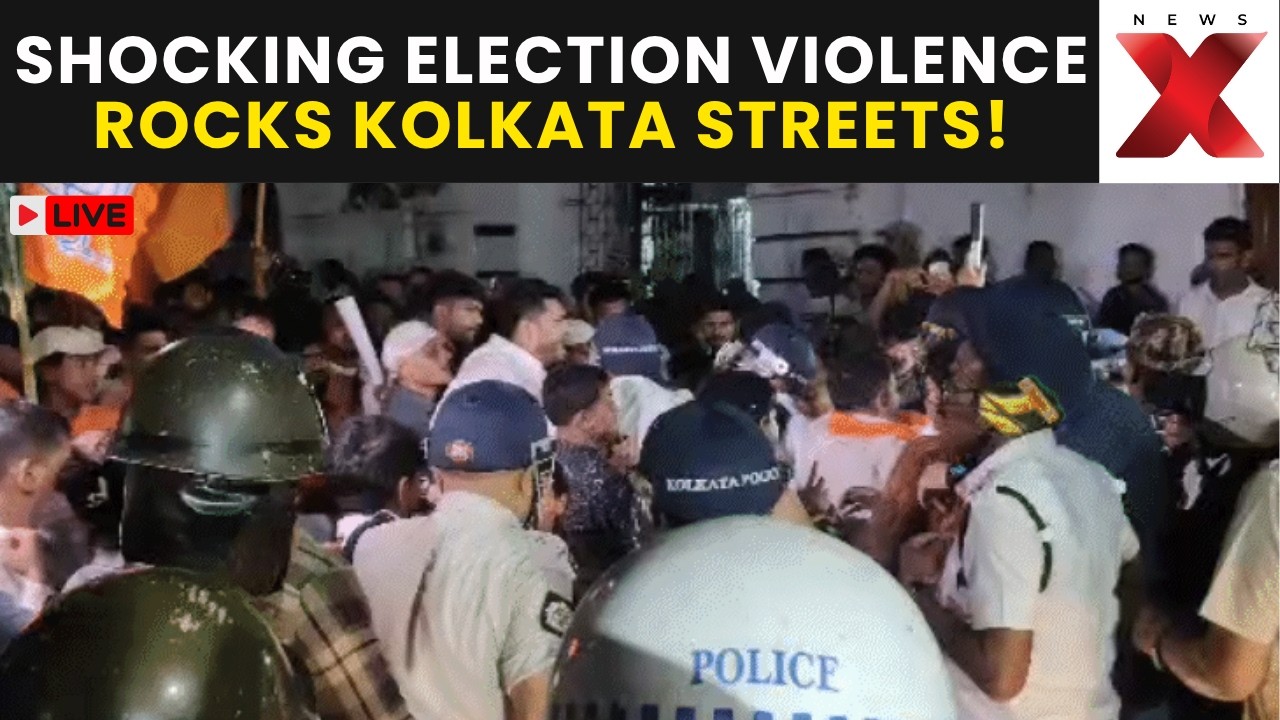 Kolkata Poll VIOLENCE LIVE | Clashes Erupt During BJP Meeting On Hussain Shah Road In Kolkata