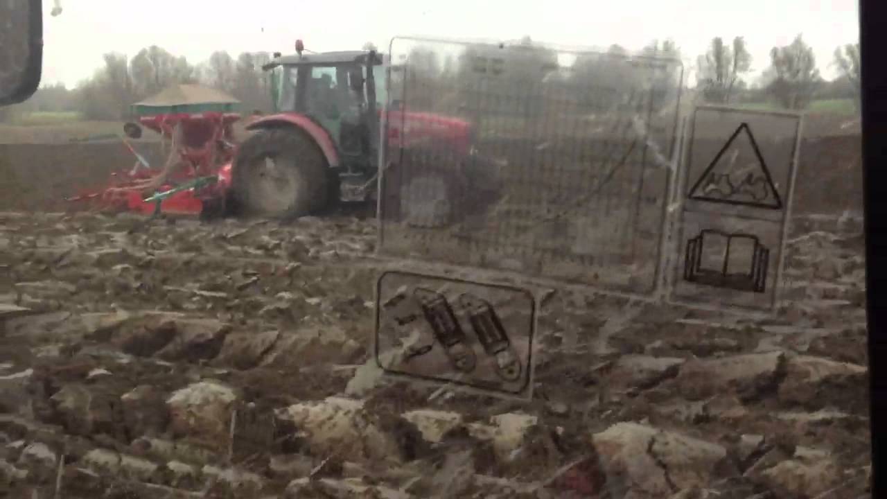 Massey ferguson 6480 ploughing & Massey 6460 drilling