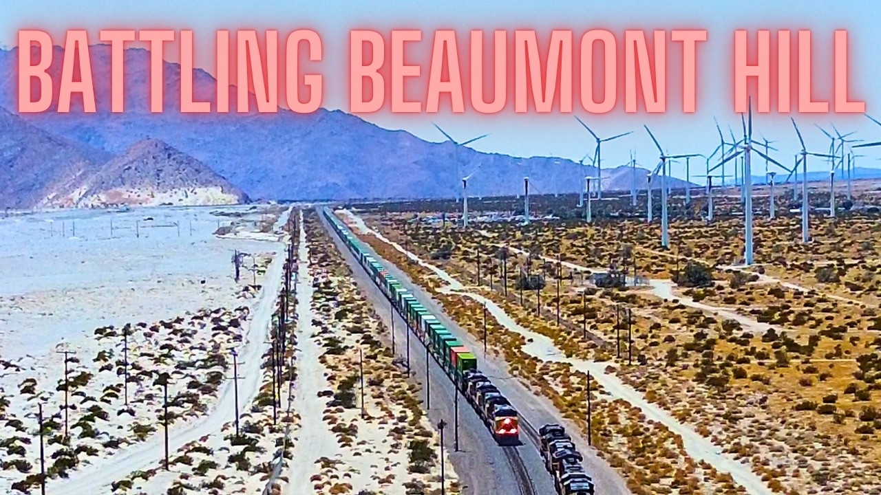 🛤️HEAVY MOUNTAIN RAILROADING IN THE DESERT! Huge Trains Fighting the Hill - Great Views and Audio!