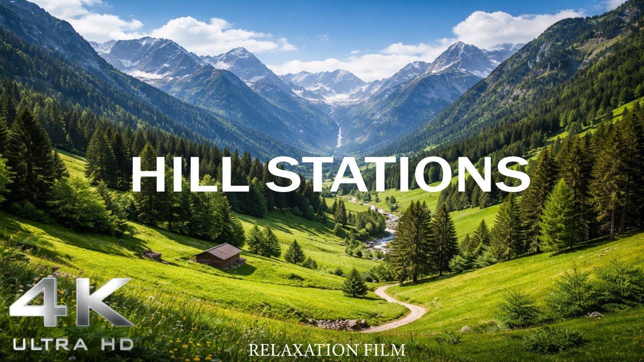 Relaxing Nature Scenery | Peaceful Green Mountains & Hills