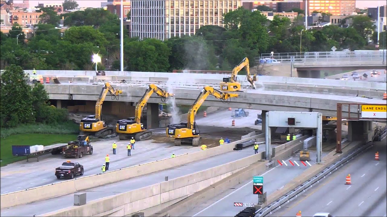 IDOT Demolition of Ontario Street Ramp in Chicago - Weekend 1