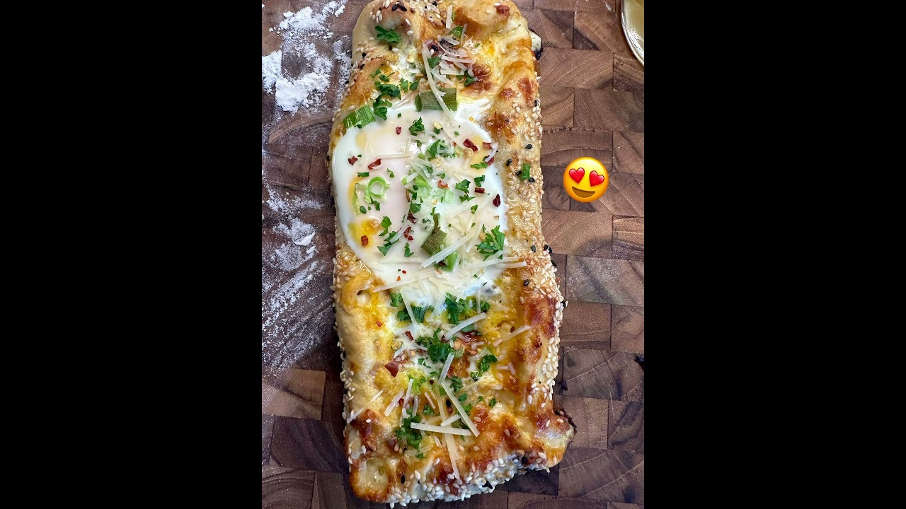Breakfast Egg Cheese boat #bread #eggrecipe #egg #breakfast