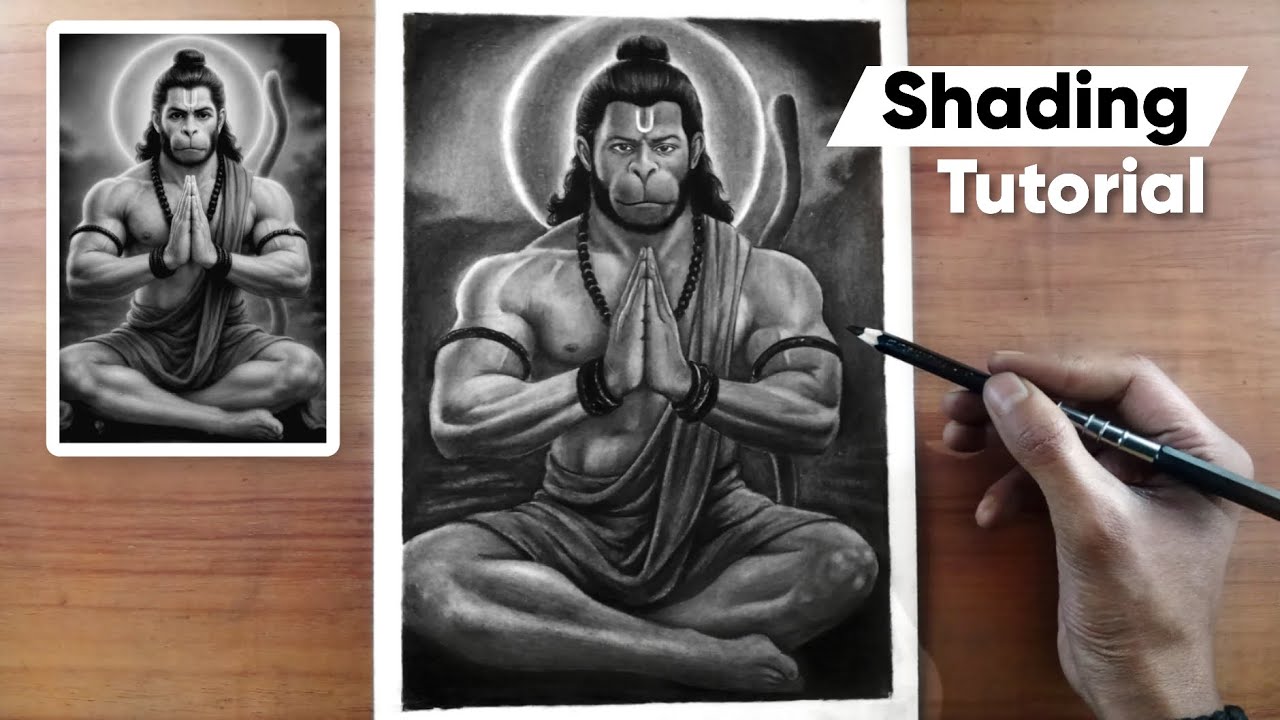 Lord Hanuman Drawing | Haw To Draw Hanuman Ji | Shading Tutorial Part 2