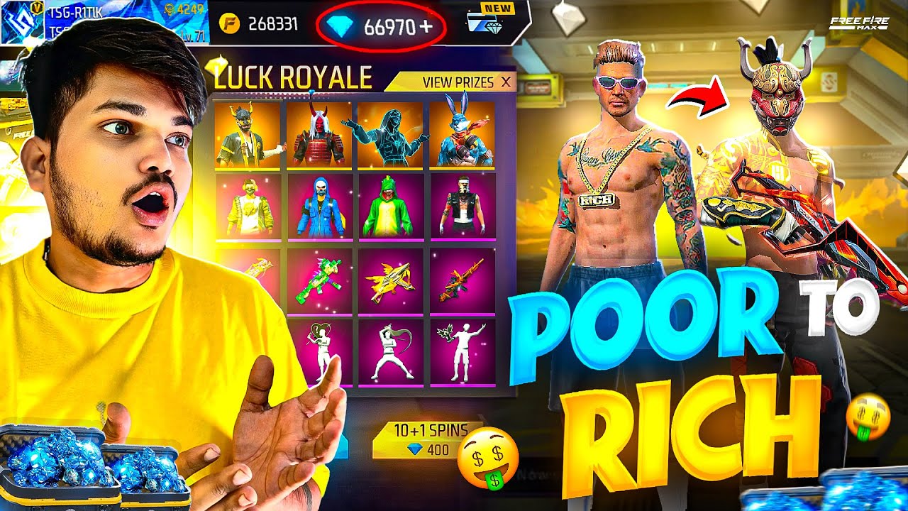 Free Fire New Bundles & Emote Luck Royal 😍 NOOB To PRO😱 Got 98% Luck - Garena Free Fire