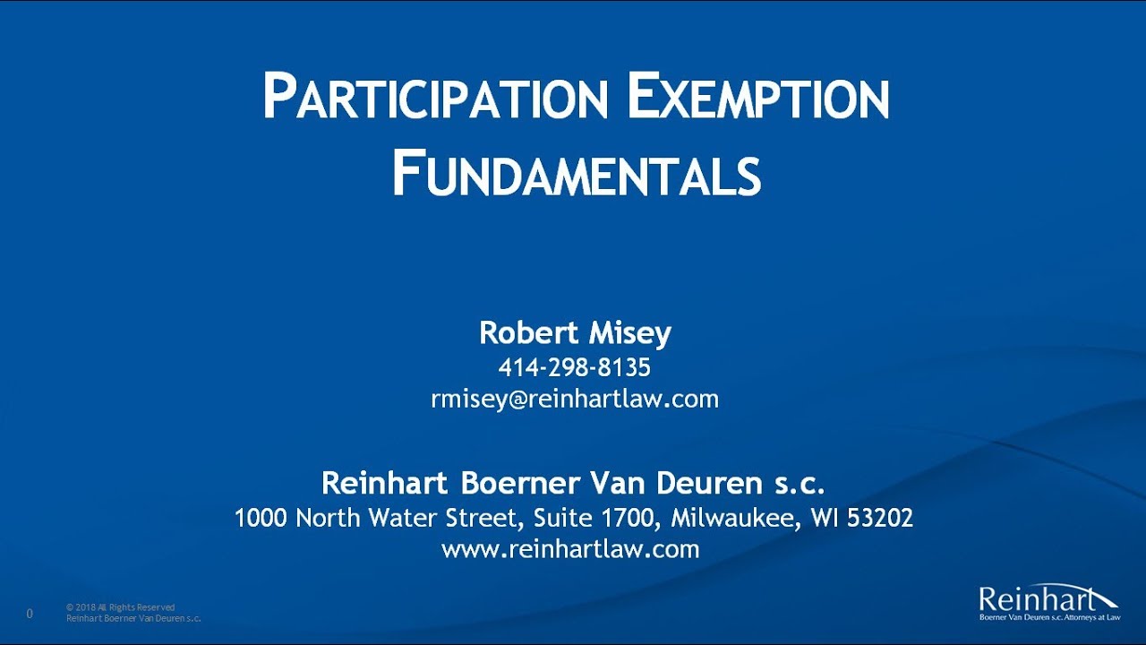 Participation Exemption Fundamentals