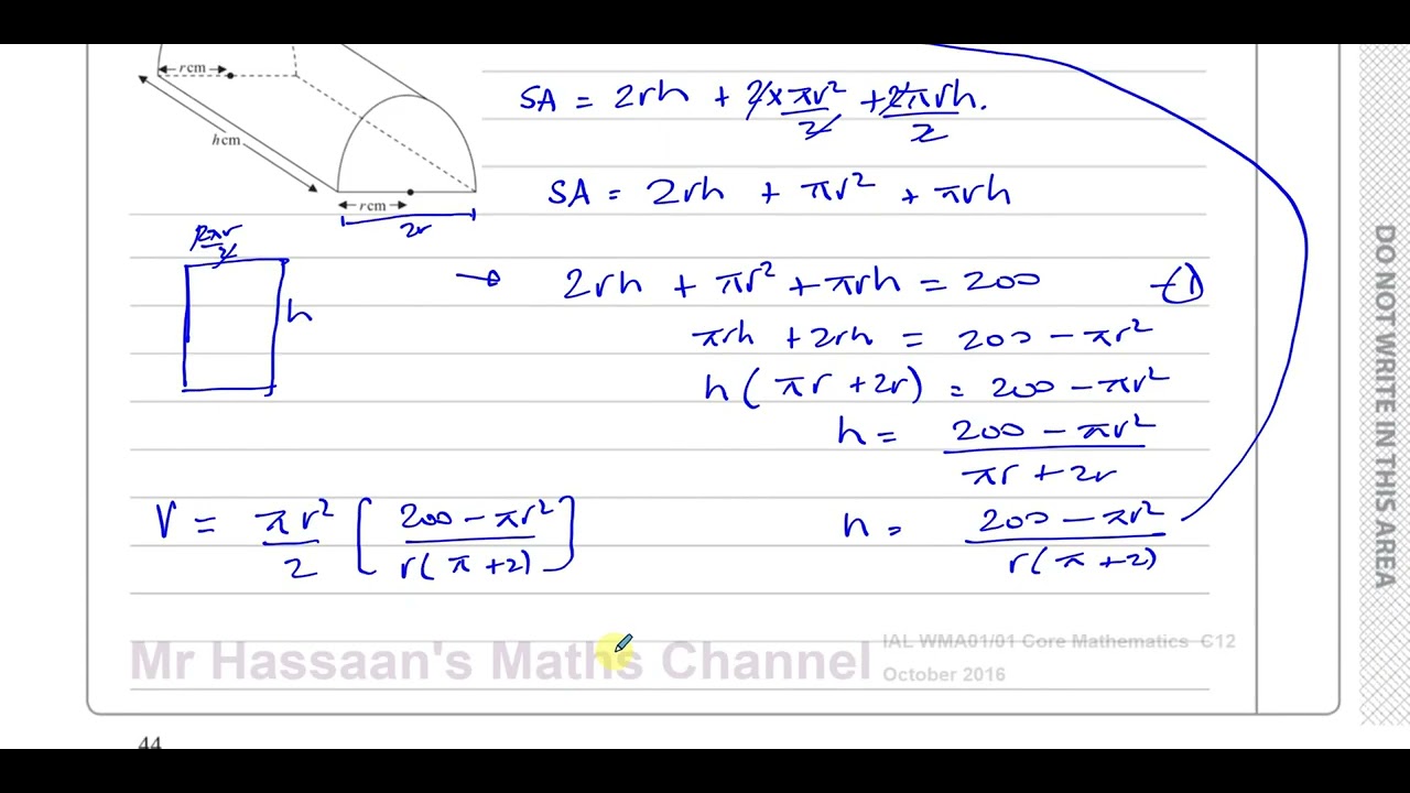 [P2] C12, (IAL), WMA01/01,  October 2016, Q15, Applications of Differentiation