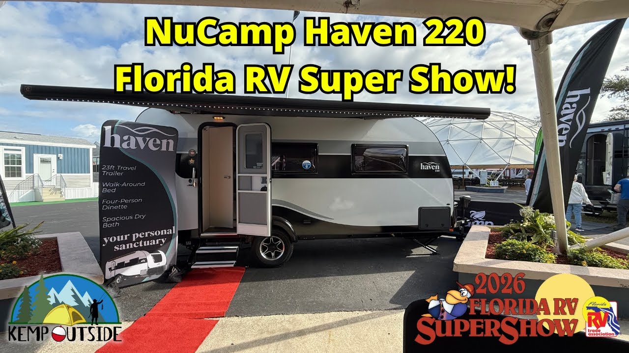 Обзор туристического прицепа NuCamp Haven 220 | Выставка автодомов во Флориде 2026