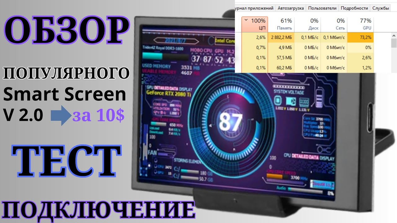 Мини дисплей для ПК . Вторичный дисплей для ПК. Обзор Smart Screen v2.0