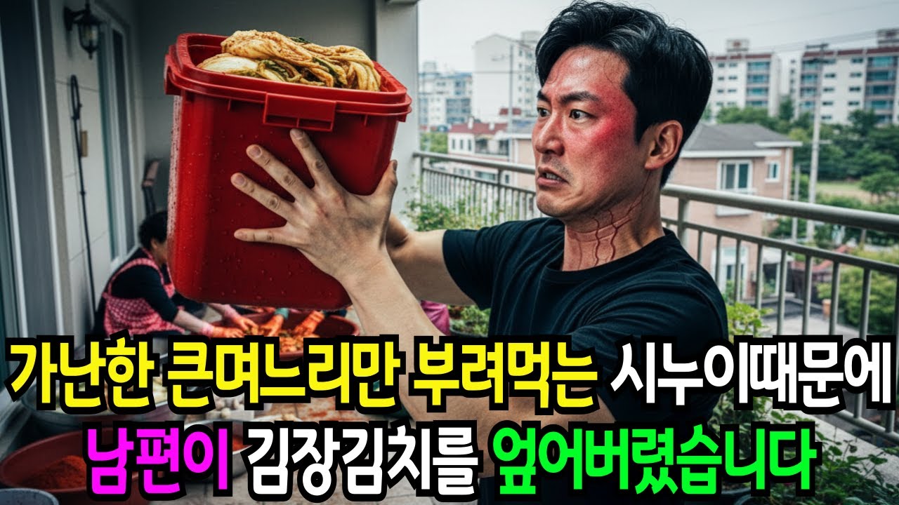 가난한 큰며느리만 부려먹는 시누이 때문에 남편이 김장김치를 엎었습니다