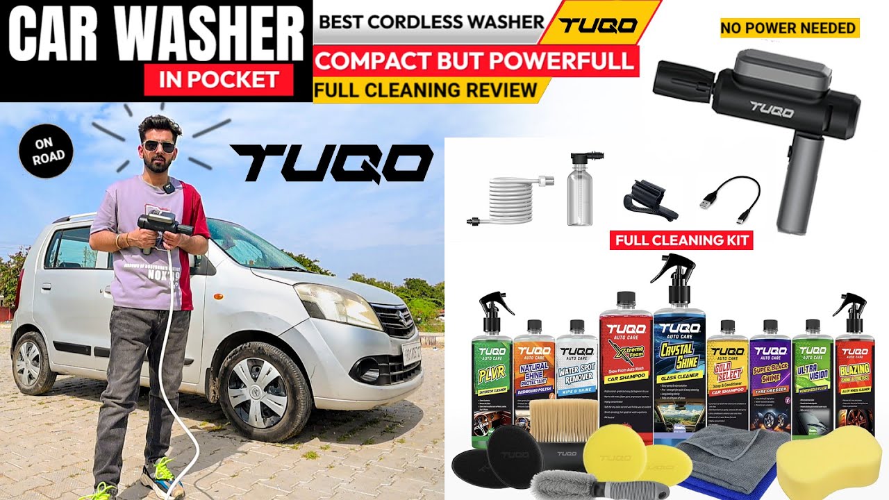 TUQO CDW400 Cordless Pressure Washer Review | Best Portable Cordless Washer Review | Cleaning kit