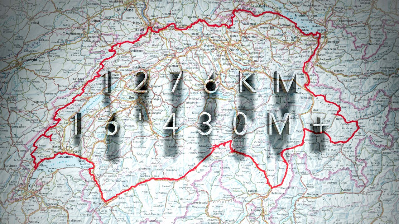 Tour de Suisse à vélo 1276km 16'430m+ = 11 jours...