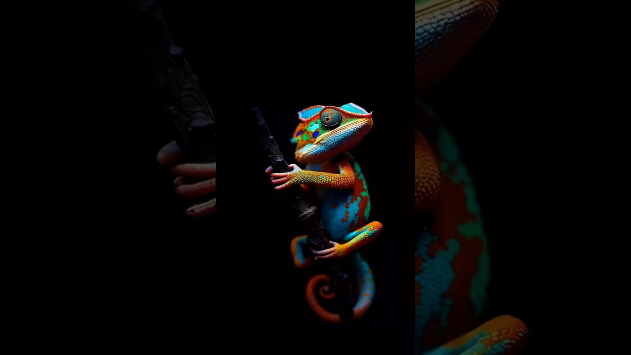Hyperreal Chameleon 3D | Screen-Popping Cinematic Macro Visual 🦎🔥