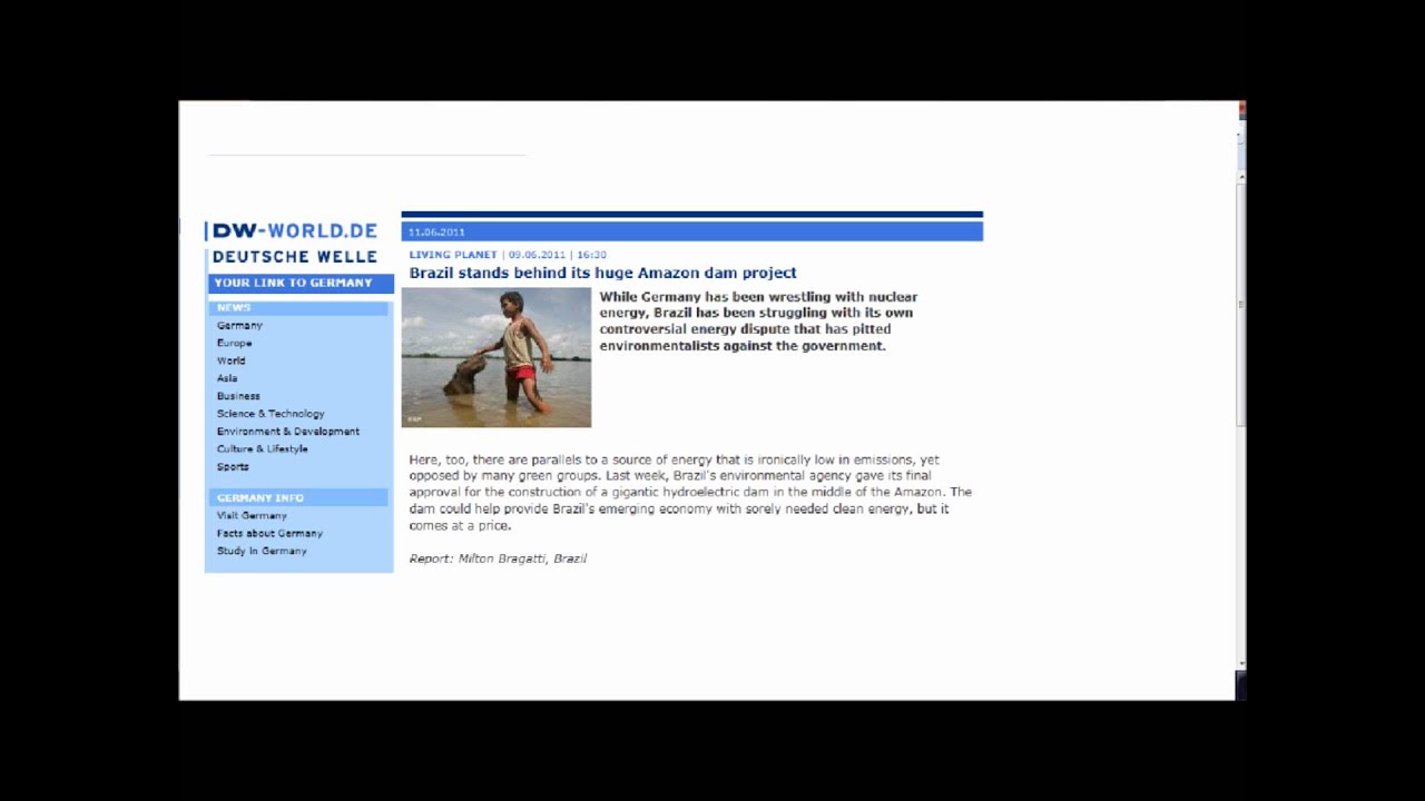 ► Brazil stands behind its huge Amazon hydroelectric dam project - Milton Bragatti reports ►