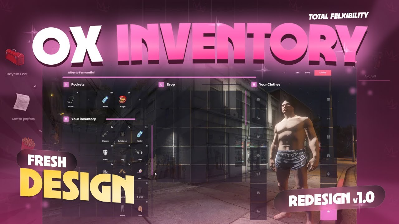 OX INVENTORY REDESIGN Clothes as items, payment option, hidden inventory - pinkFrog ox_inventory