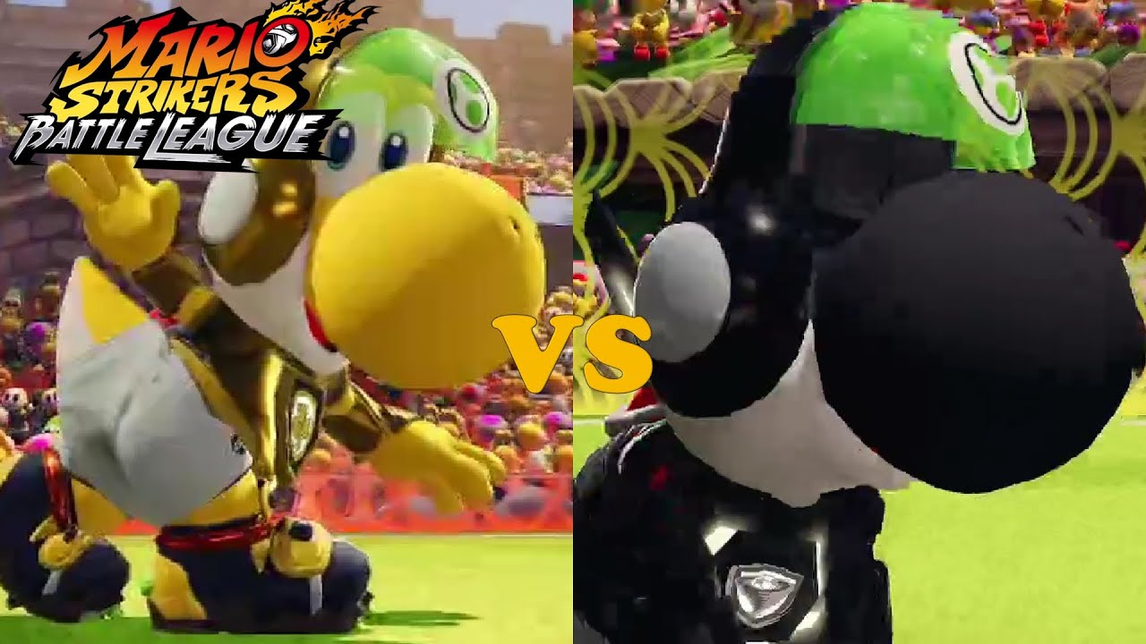 Mario Strikers: Battle League - Team Yellow Yoshi vs Team Black Yoshi - Jungle Retreat/Lava Castle