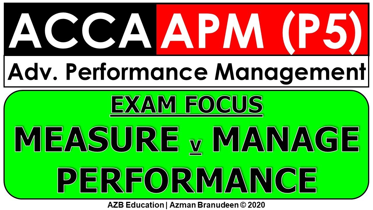 Измерение эффективности против управления | Расширенное управление эффективностью ACCA APM | Подг...