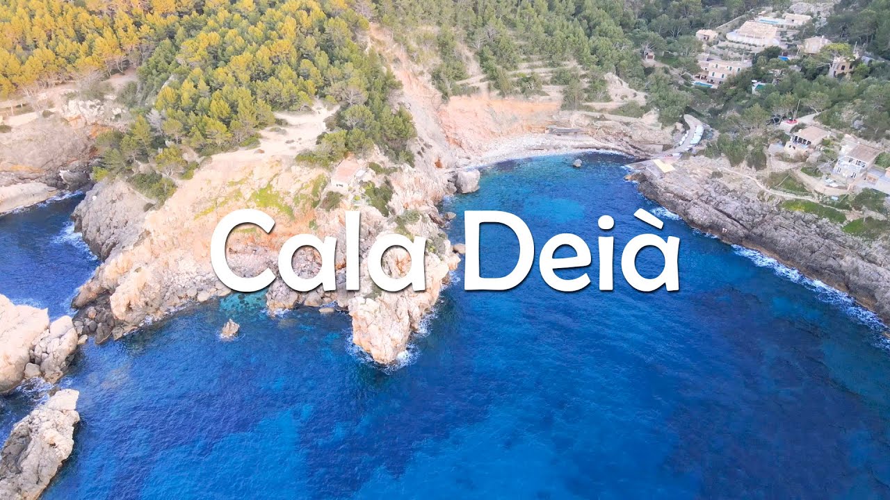 Cala Deià, drone footage 4k. April  2021