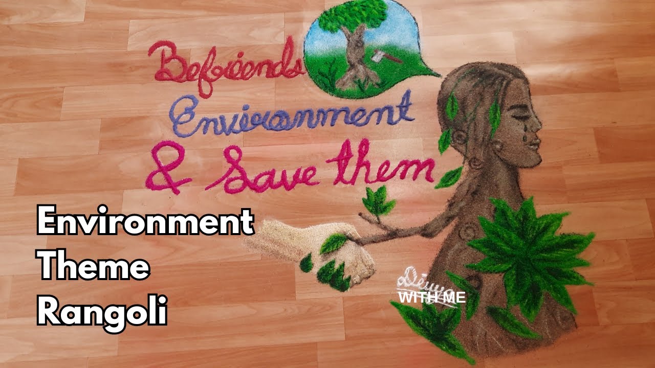 Environment theme rangoli / environment rangoli designs #dkart265