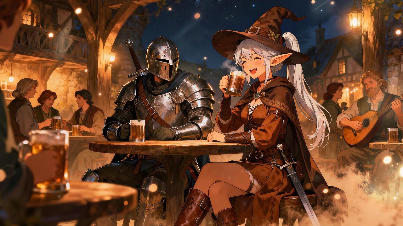 The Long Day’s End — Elf and Knight Finding Peace Over Ale 🍺| Relaxing Medieval Music | Chill Vibes🌿