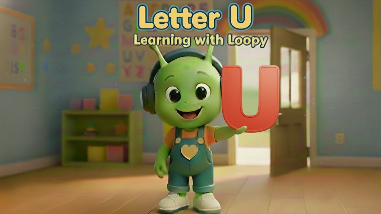 Песенка про букву U | Обучение с Loopy | 4K | Распознавание букв и звуков | Детские песенки | Пес...