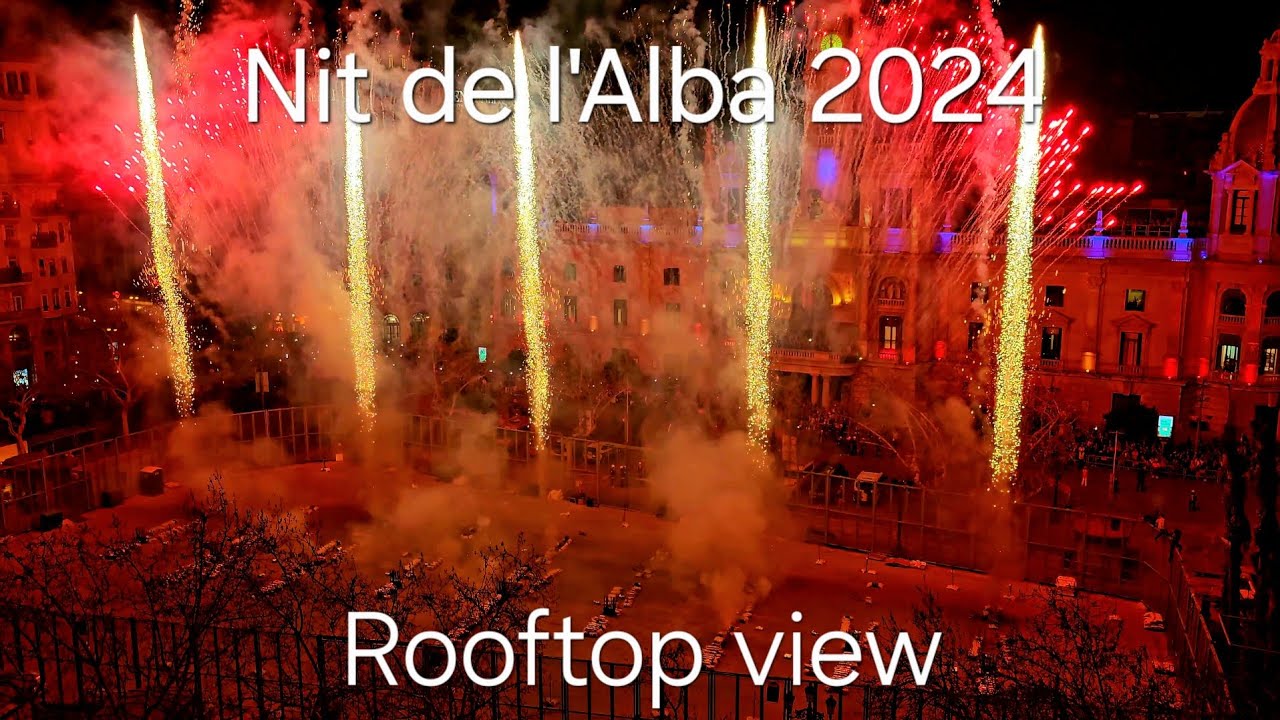 Las Fallas, Nit De l'Alba 2024 Rooftop view 💥 Pirotecnia Aitana. 15-03-2024