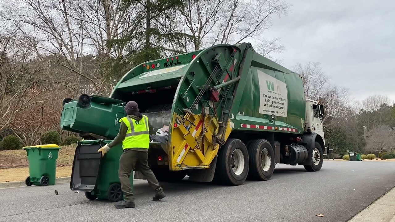 Waste Management Mack MR McNeilus Rear Load Garbage Truck