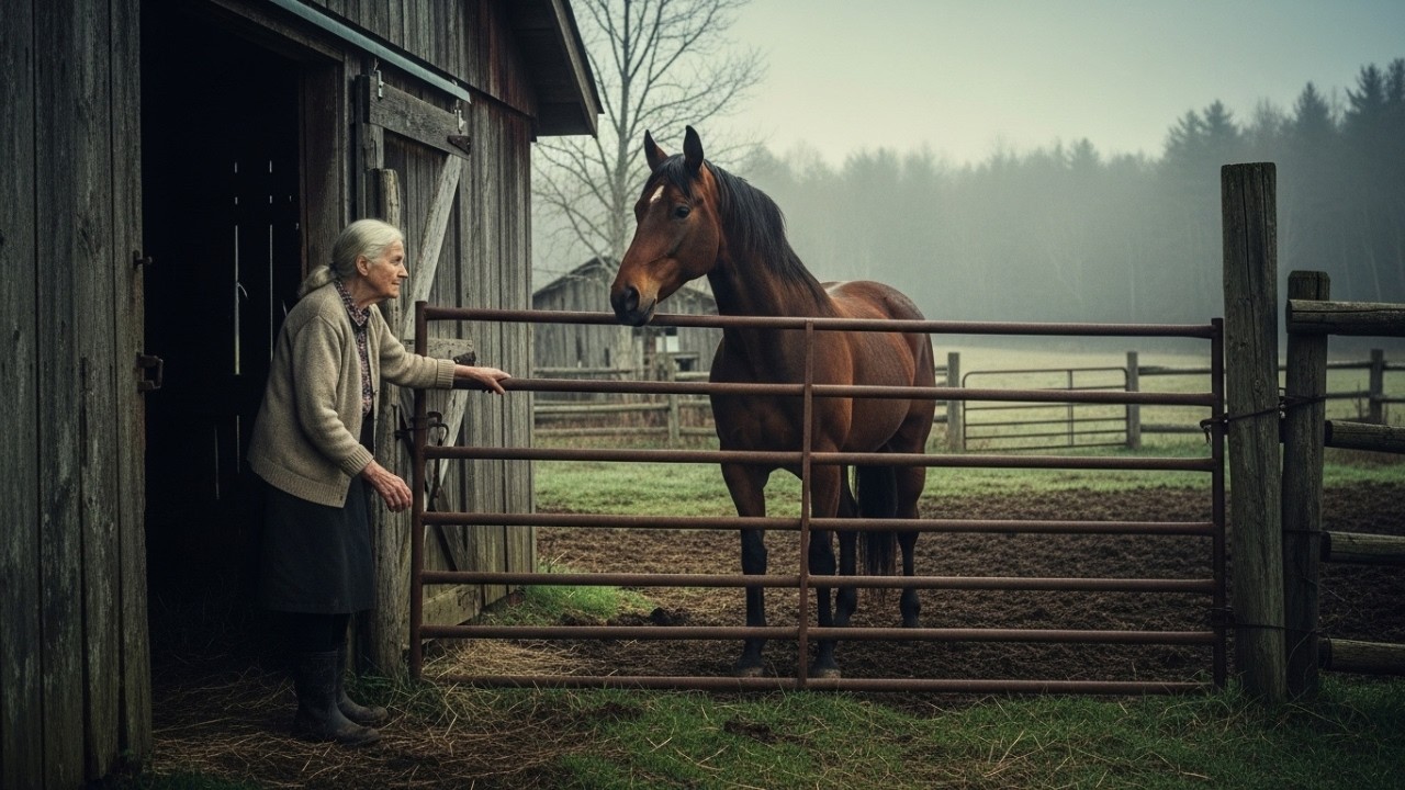 Elderly Widow Was Given Her Husband’s Forgotten Farm — Hiding the Stallion No One Could Touch