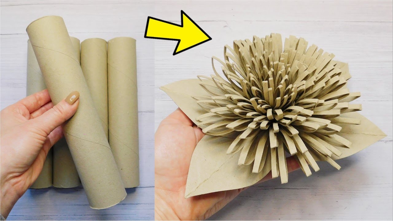 Easy Paper Flower Tutorial Step by Step / Amazing DIY Crafts Ideas / Reuse Toilet Paper Rolls