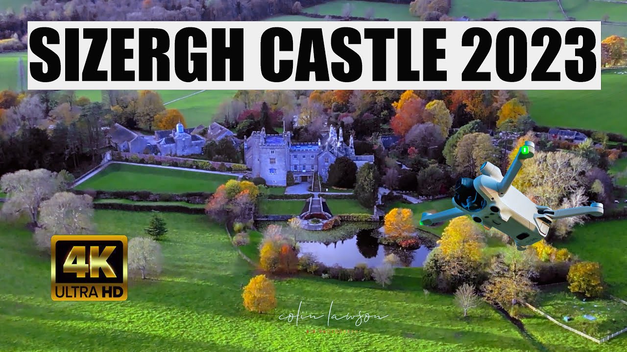 National Trust Sizergh Castle and Gardens from the air with DJI mini 3 Pro drone 2023