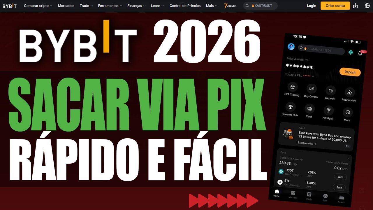 BYBIT CELULAR - COMO SACAR REAIS VIA PIX R&Aacute;PIDO E F&Aacute;CIL (PASSO A PASSO)