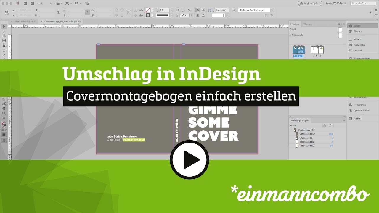 InDesign: Covermontagebogen erstellen