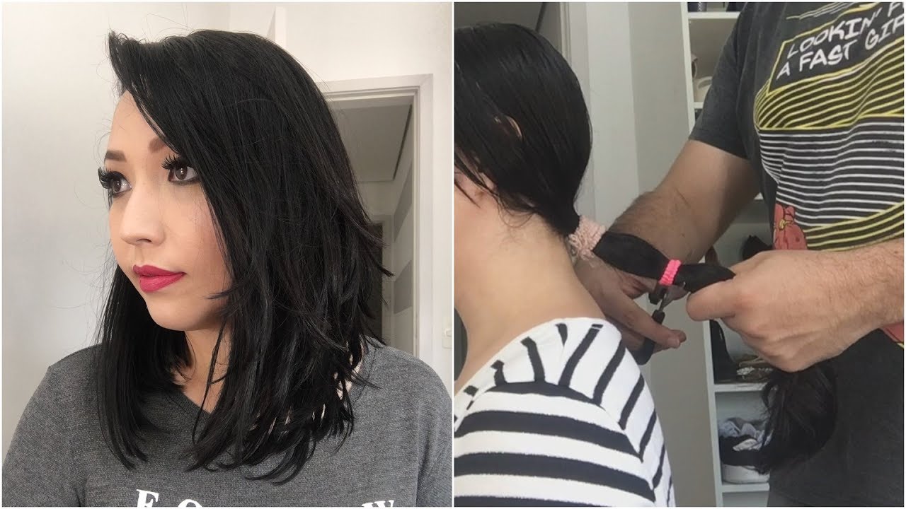 CORTANDO O CABELO EM CASA - LONG BOB DESFIADO