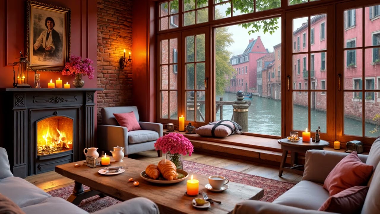 Fresh Spring Morning Café Jazz ☕🌸 Relaxing Piano & Gentle Rain Sounds for Focused Work