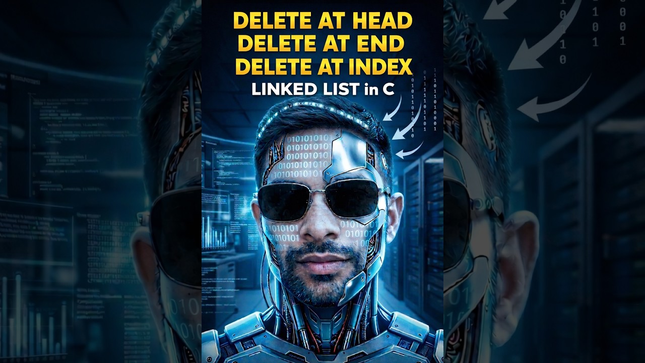 Singly Linked List: Delete Node at Head, End & Index | Step by Step C Programming