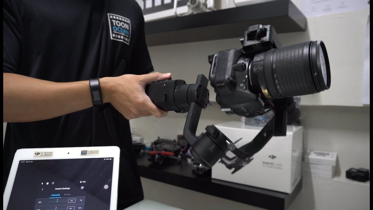 DJI RONIN S ปรับค่าให้ควงสว่านยังไง 3D Roll 360 องศา