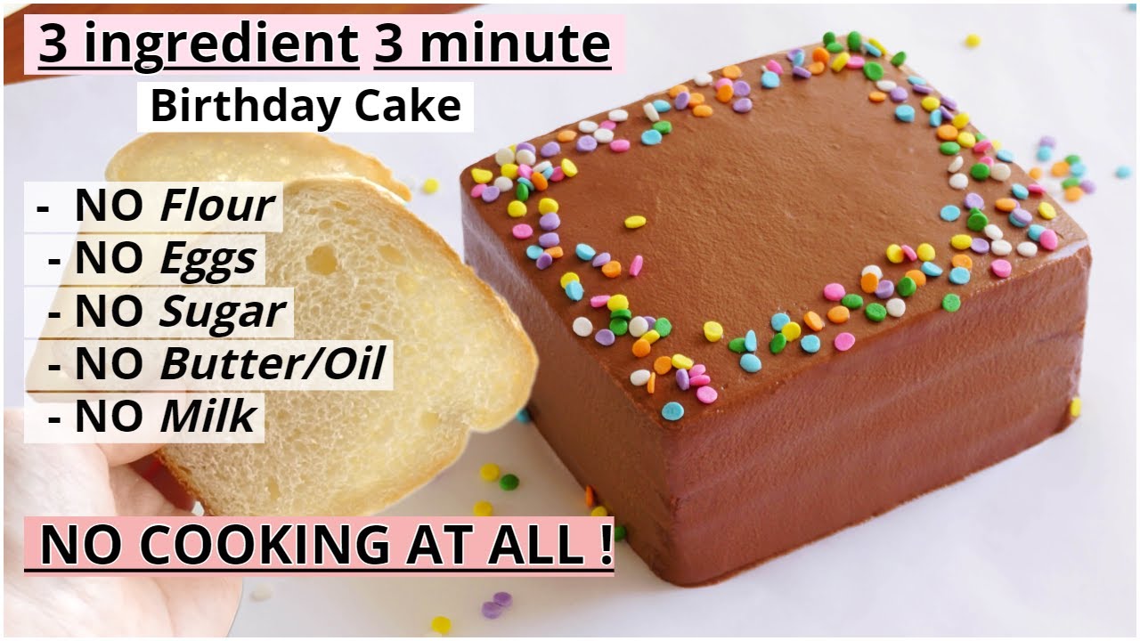 3 Minute, 3 Ingredient  CHOCOLATE CAKE! Lock Down Birthday Cake! No Bake - No Cook