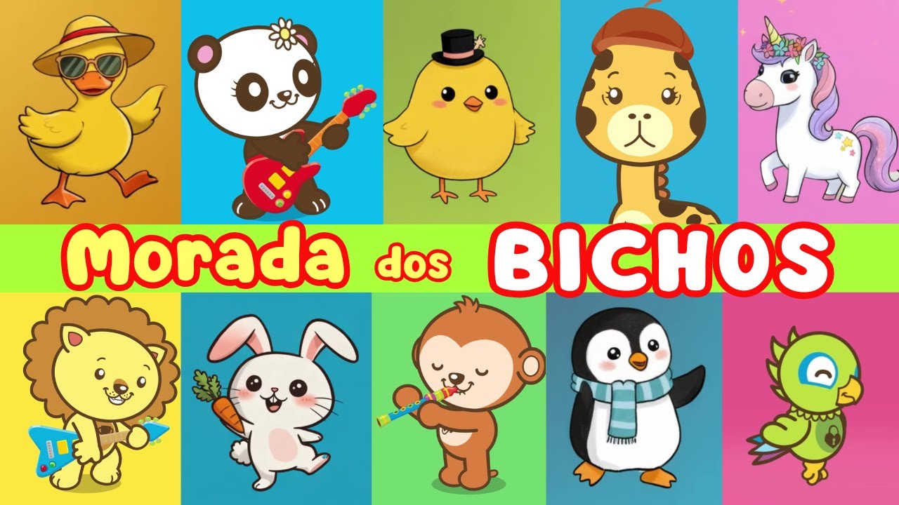 MORADA DOS BICHOS 🐥🐴 Onde vivem os animais? 🦄 Música Infantil com rimas educativas - Animazoo