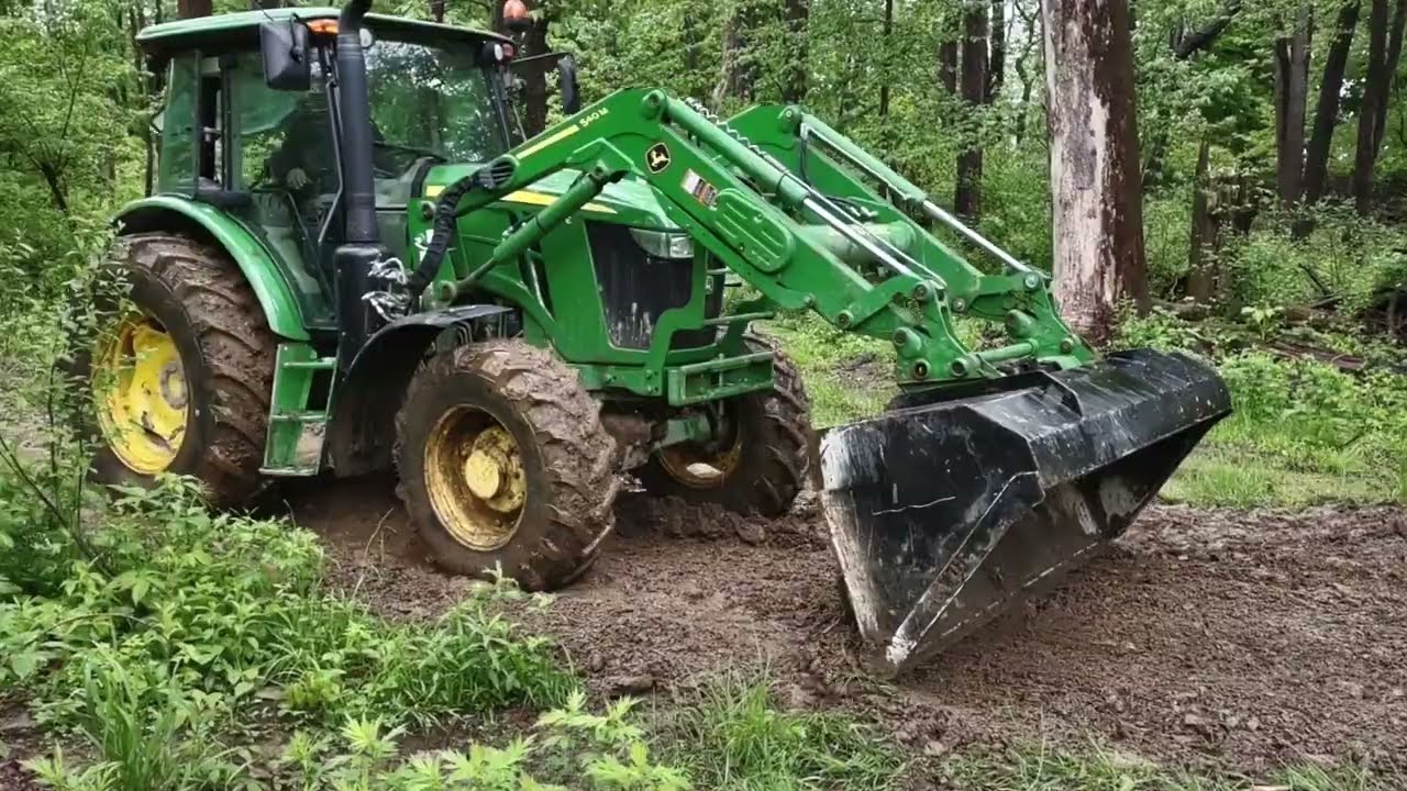 Fixing Logging Roads To Harvest Firewood #firewood #forestry #johndeeretractor #tractor