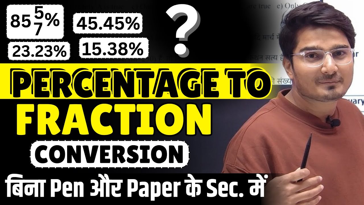 Percentage to Fraction Conversion or Fraction to Percentage | Best Concepts | Quant by Vijay Mishra