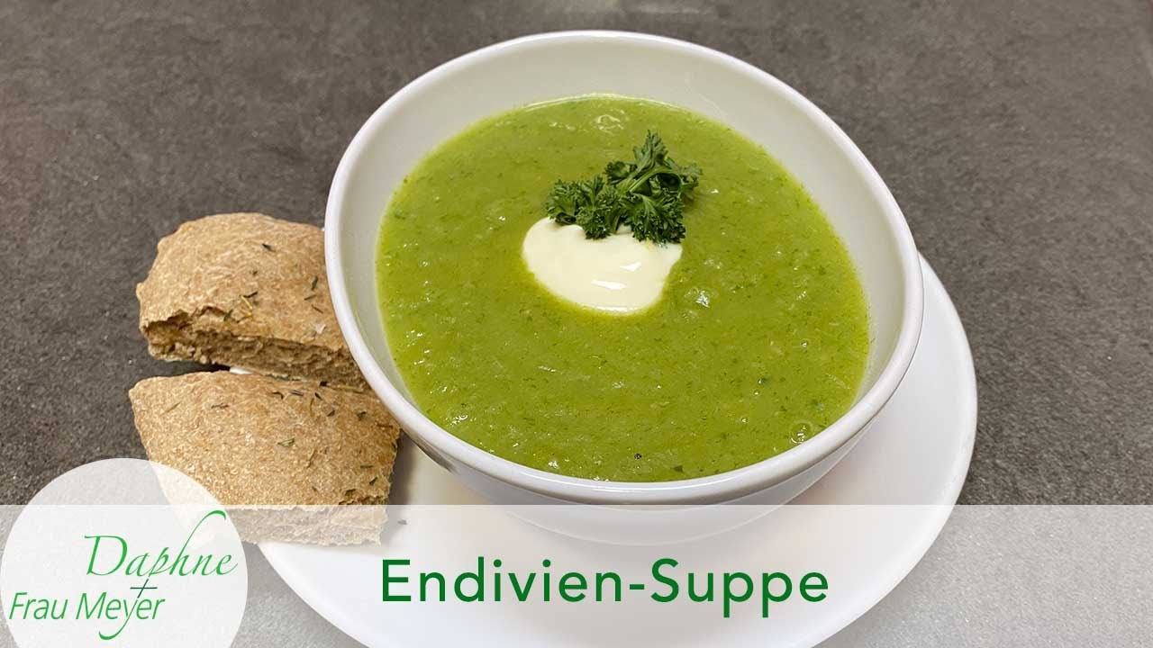 Endivien-Suppe mit Creme Fraiche Dip #endivie #endivienrezept #endiviensuppe