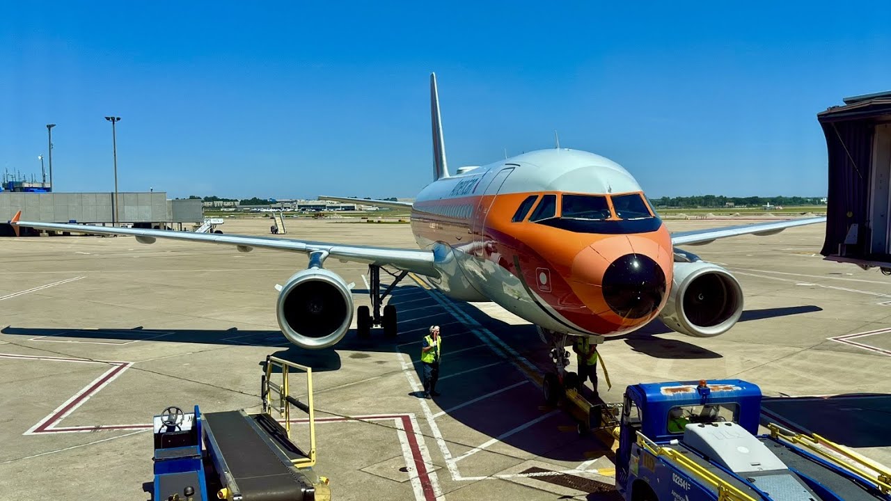 American Airlines A319 Flight BOS-STL [PSA RETRO JET]