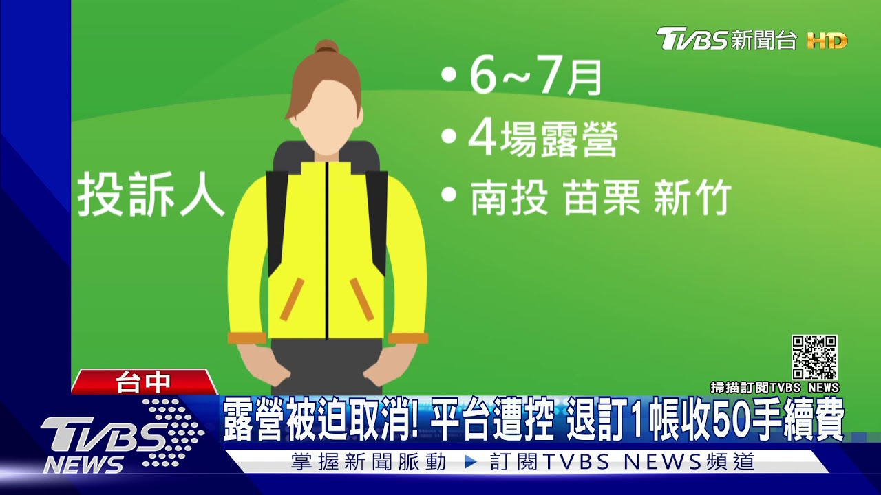 露營被迫取消! 平台遭控 退訂1帳收50手續費｜TVBS新聞