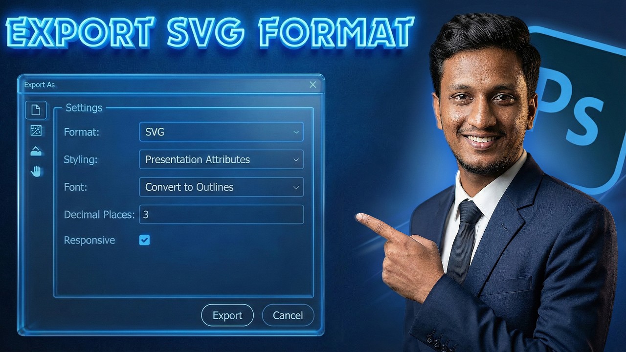Как профессионально сохранить SVG-файл в Adobe Photoshop 2026 | Урок по экспорту векторных изобра...