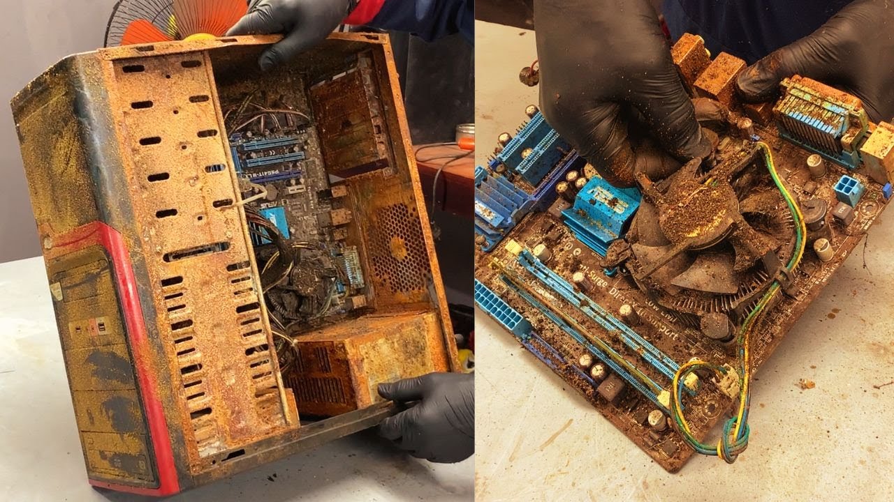 Restoration a Rusty, Broken and Abandoned Computer Picked Up from a Junkyard | Restore Old PC Gamimg