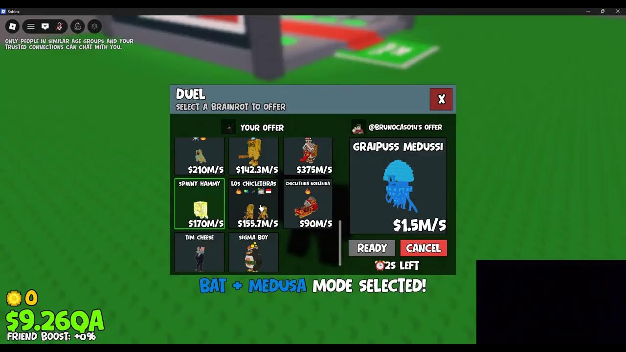 Trading and Dueling in Steal a Brainrot (User: BogoBogo55)