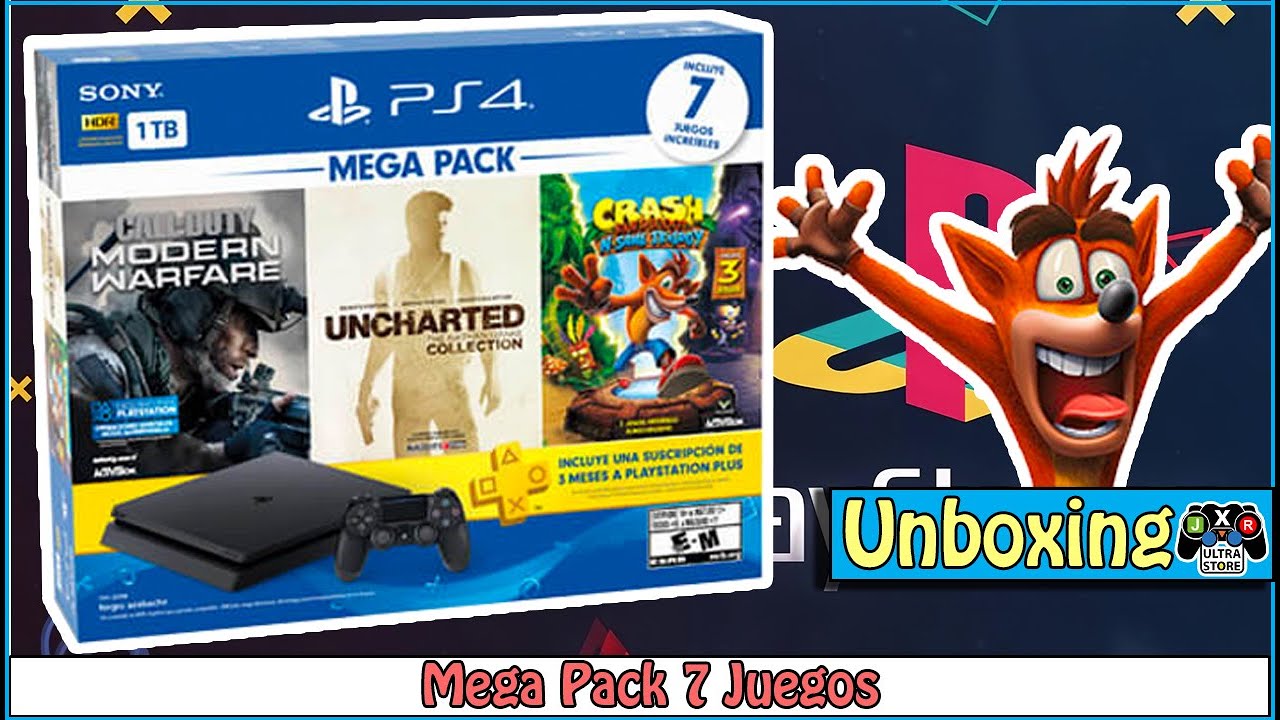 UNBOXING! Consola Ps4 Mega Pack 7 JUEGOS 😱 Call Of Duty - Uncharted - Crash - JxR