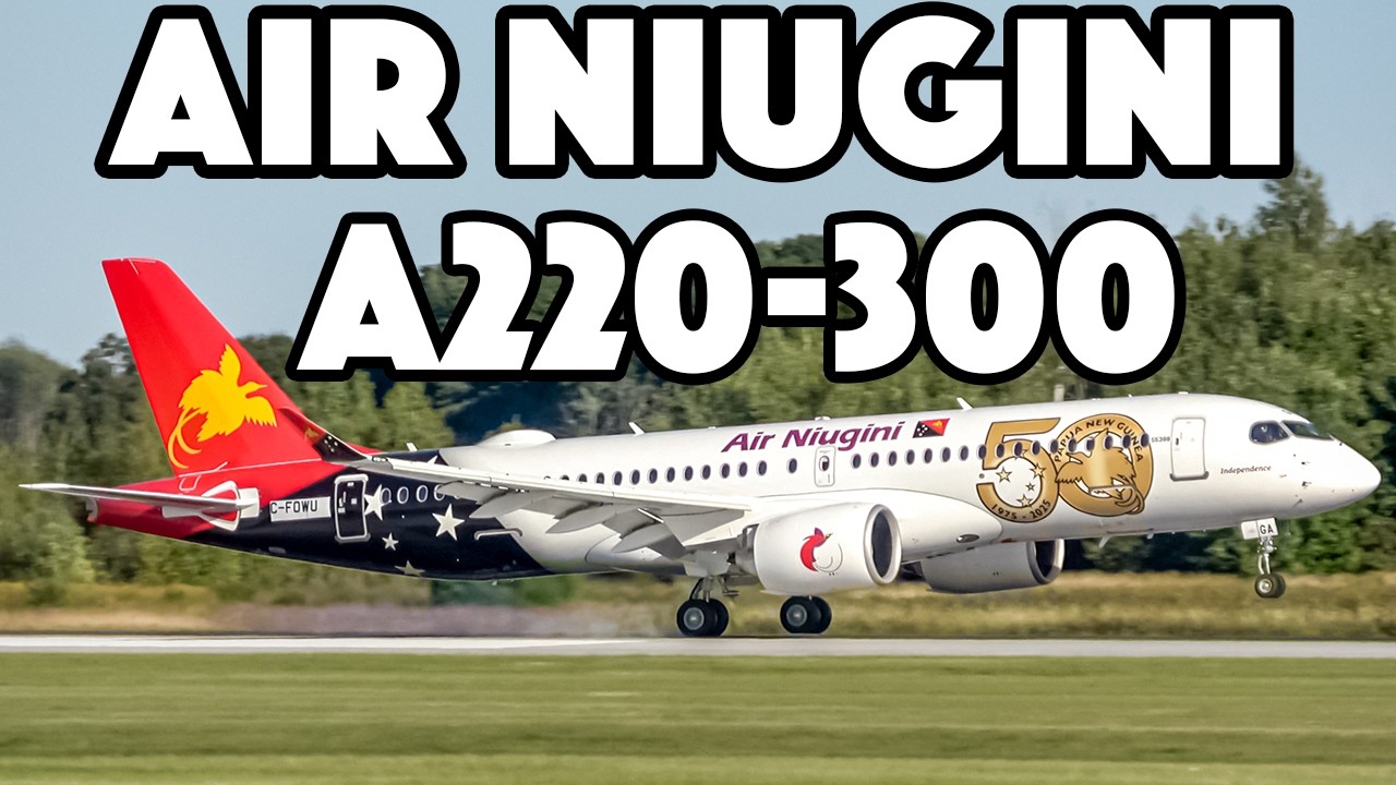 FIRST FLIGHT: Air Niugini FIRST Airbus A220-300 action in Montreal (YMX/CYMX)