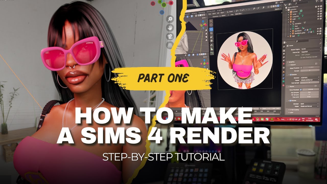 📷 2024 Sims 4 Blender Render Tutorial - Part One 📷 | Blender 3.69 | 🎓 Ebonix Academy 🎓