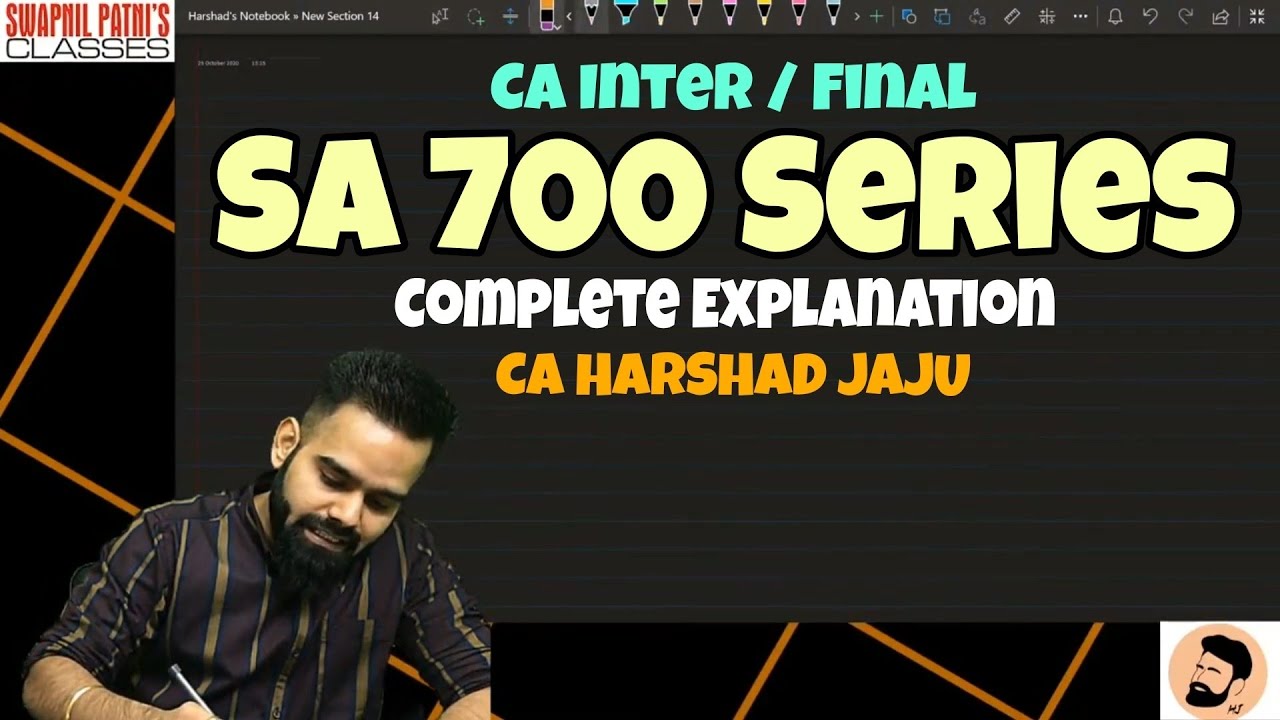 Revision of Standards on Auditing ||SA 700 series || CA INTER || CA FINAL || CA HARSHAD JAJU